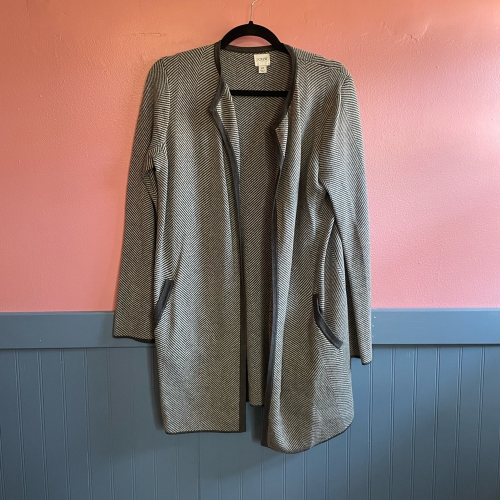 J Crew Factory Vanessa Sweater Jacket - Herringbone
